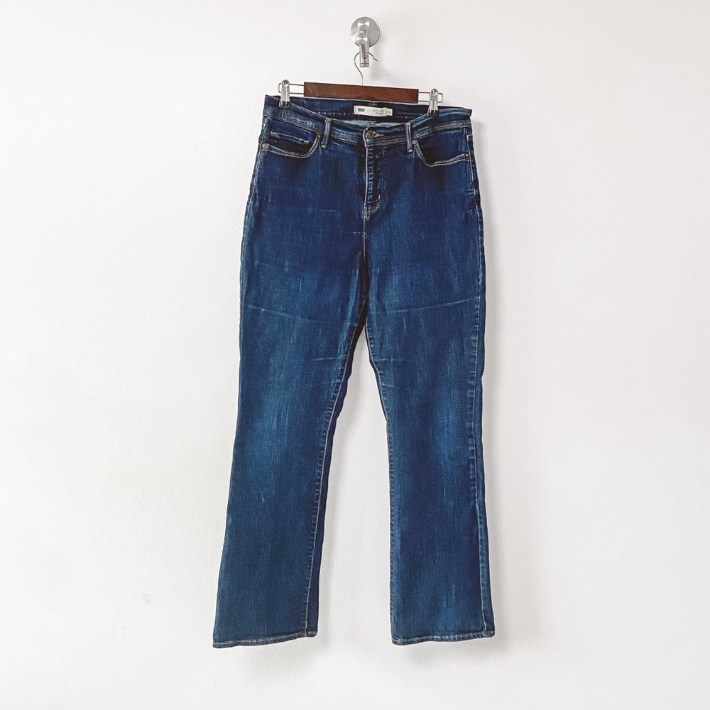 Levi's Perfectly Slimming 512 Fall Retro Chic Casual Bootcut Jeans Dark Wash
